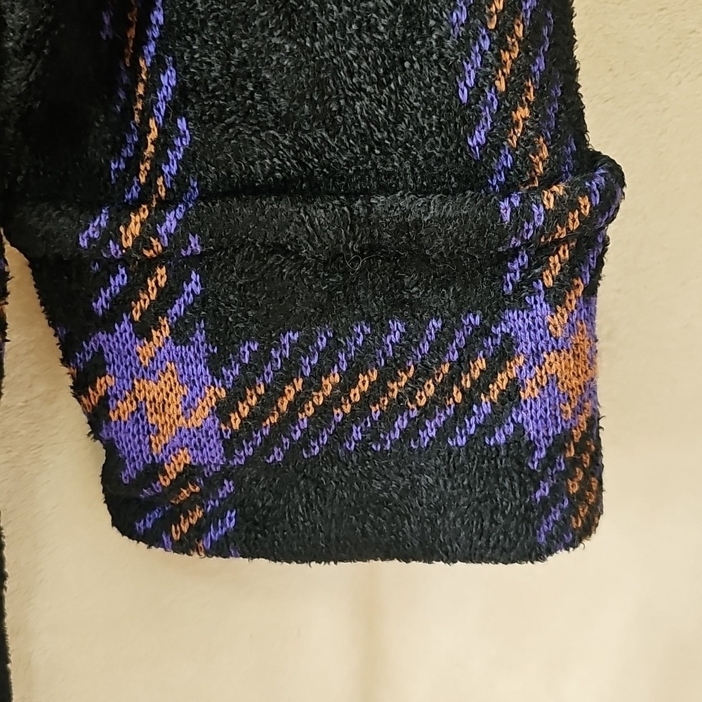 St. John Sportswear Purple & Black Plaid Knit Sweater Jacket M - Picture 5 of 7